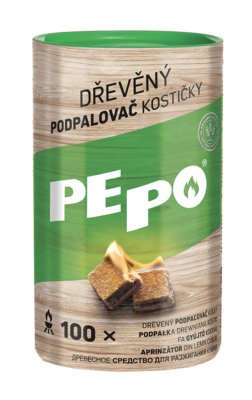 PE-PO dřevěný podpalovač kostičky