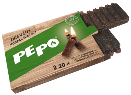 PE-PO dřevěný podpalovač 2v1