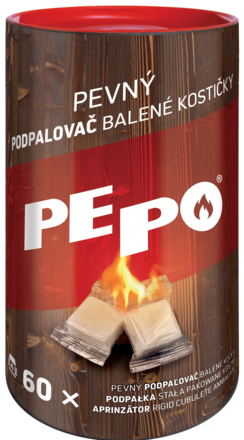 PE-PO pevný podpalovač balené kostičky